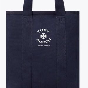 Tory Burch Navy Large Canvas Tote Bag